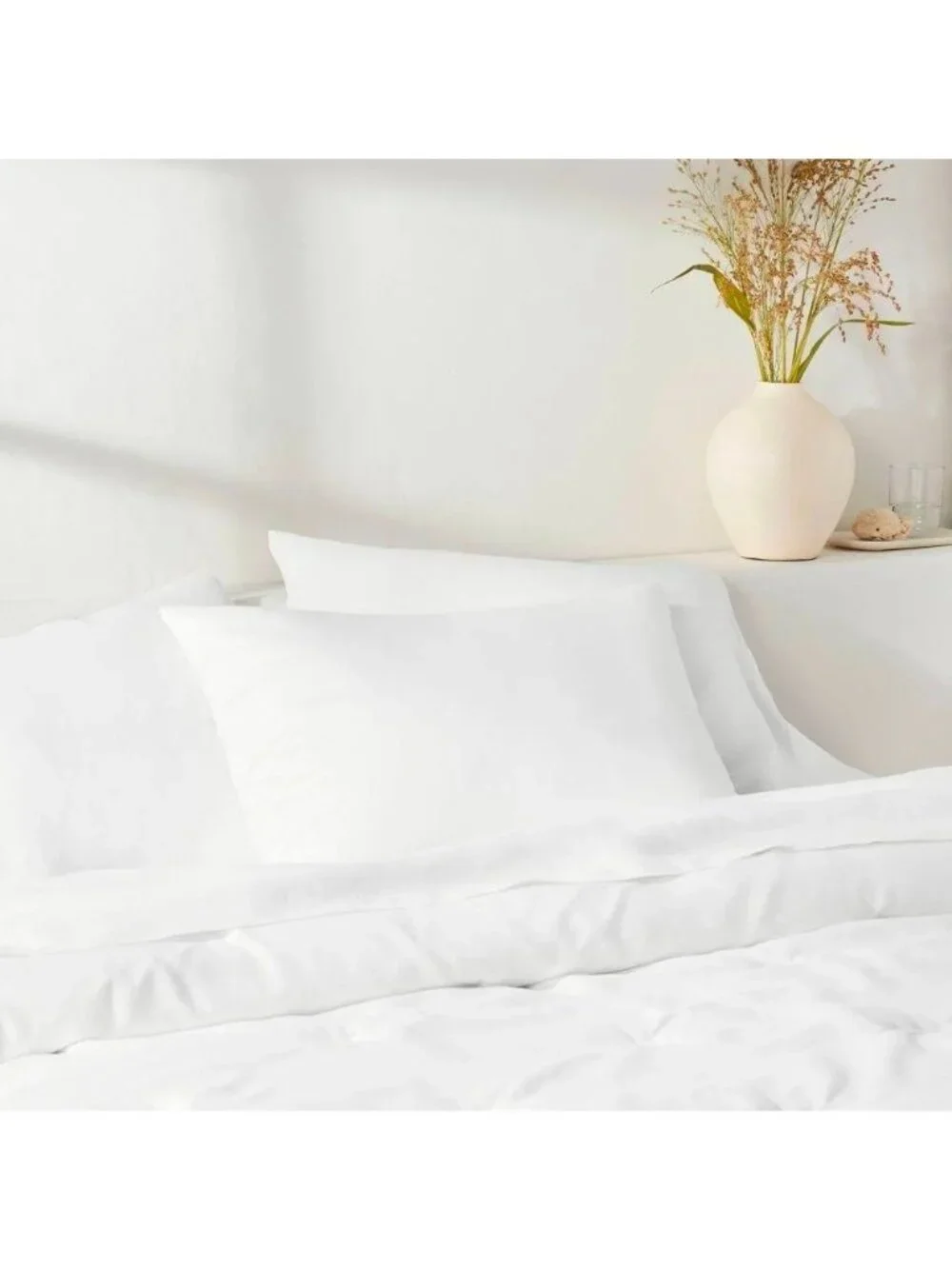 Casaluna King Size Pillow Sham Off White Lyocell & Cotton Blend 20
